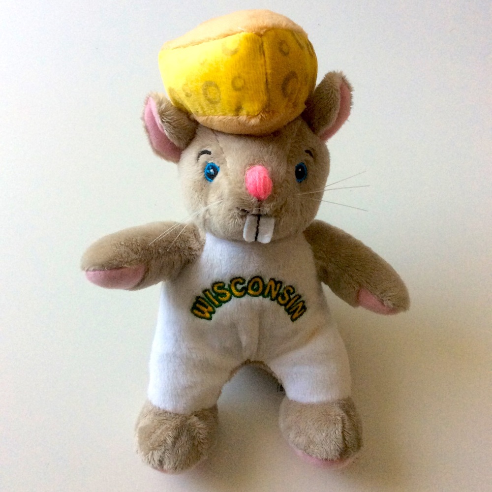 Souvies Wisconsin Cheesehead Stuffed Mouse 10”x5”